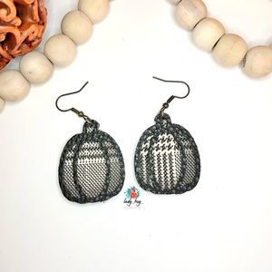 Pumpkin Faux Leather Earrings